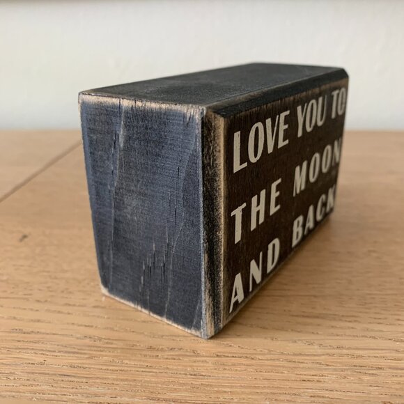 Love you to the Moon And Back Primitives By Kathy Phillips Box Sign 4x2.5" - Picture 5 of 5